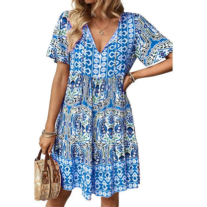 Boho V-Neck Vacation Dress